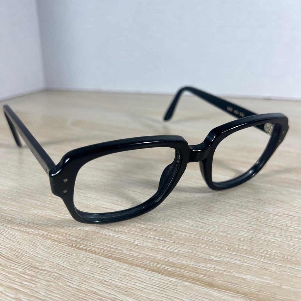 Vintage USS 4 1/2 - 5 3/4 USS 52-20 Eyeglasses Full Rim Frames ONLY Black